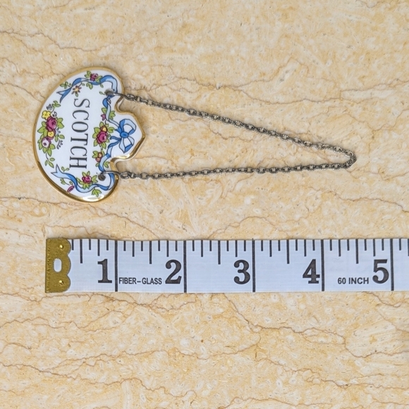 Vintage Coalport Bone China Decanter Scotch Tag Label With Chain Bar Accessories - Picture 6 of 8